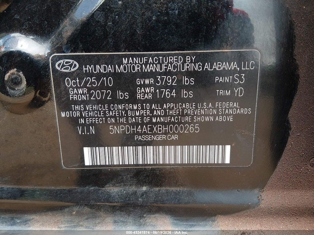 5NPDH4AEXBH000265 2011 HYUNDAI ELANTRA photo no. 9