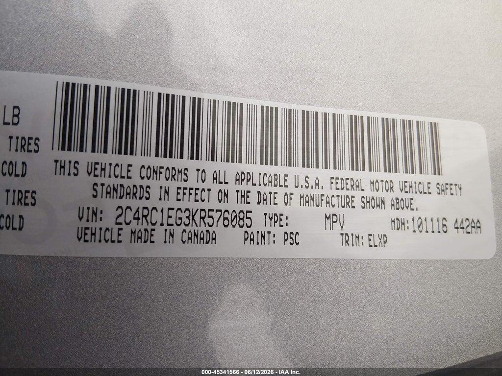 2C4RC1EG3KR576085 2019 CHRYSLER PACIFICA photo no. 9
