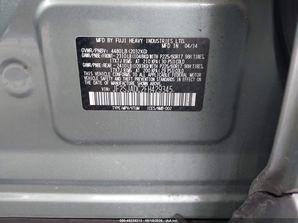 JF2SJADC2FH429345 2015 SUBARU FORESTER photo no. 9