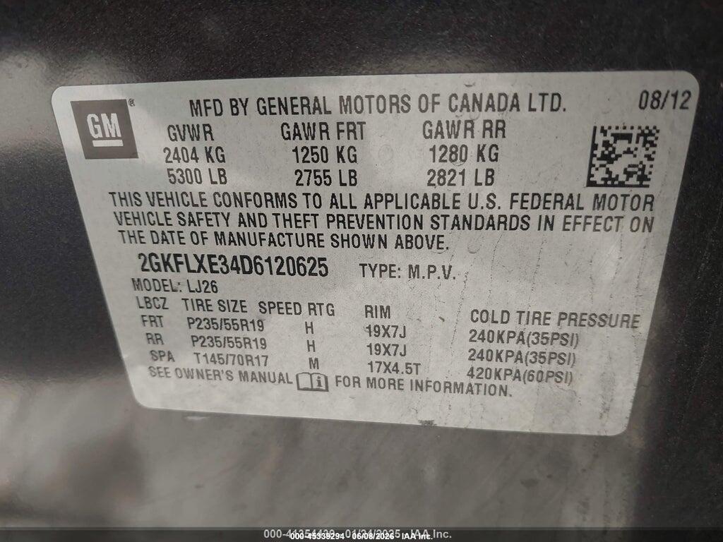 2GKFLXE34D6120625 2013 GMC TERRAIN photo no. 9