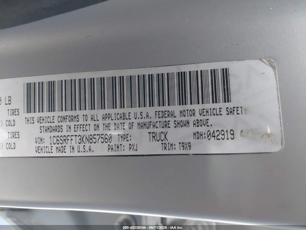 1C6SFFT3KN8575600 2019 RAM 1500 photo no. 9