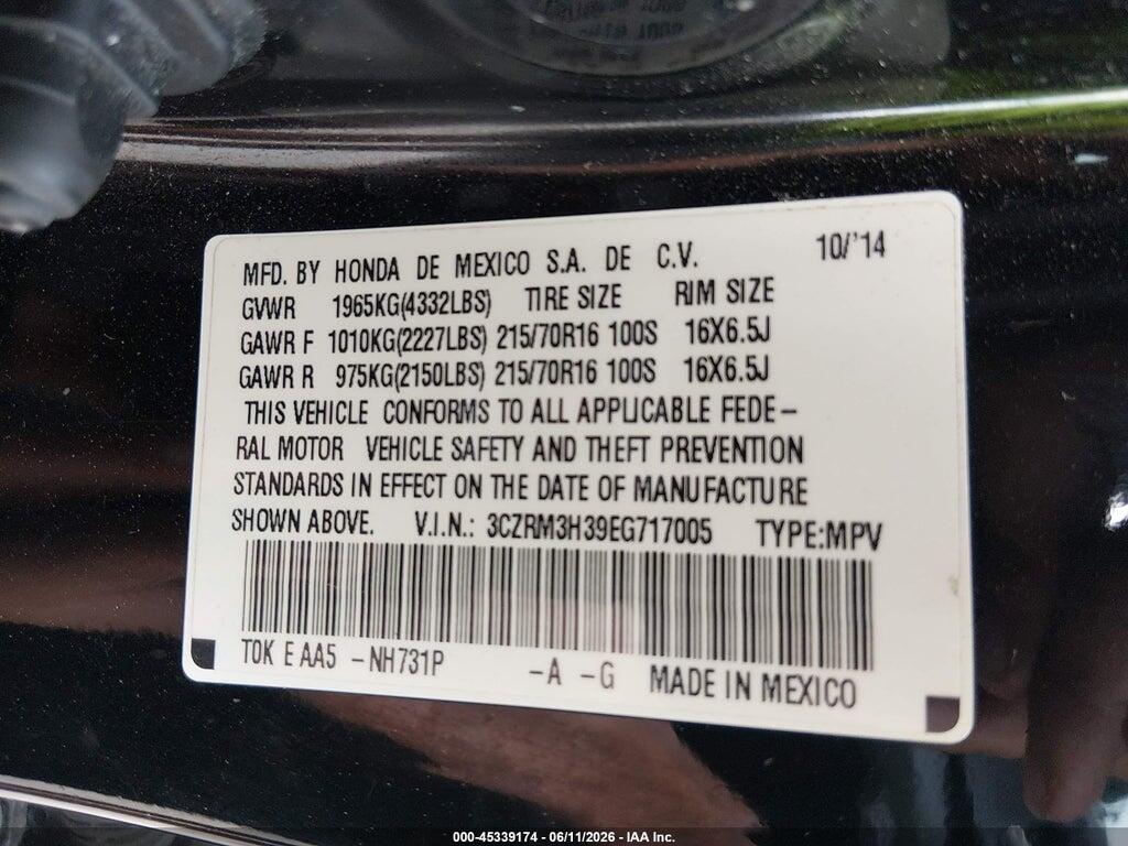 3CZRM3H39EG717005 2014 HONDA CR-V photo no. 9