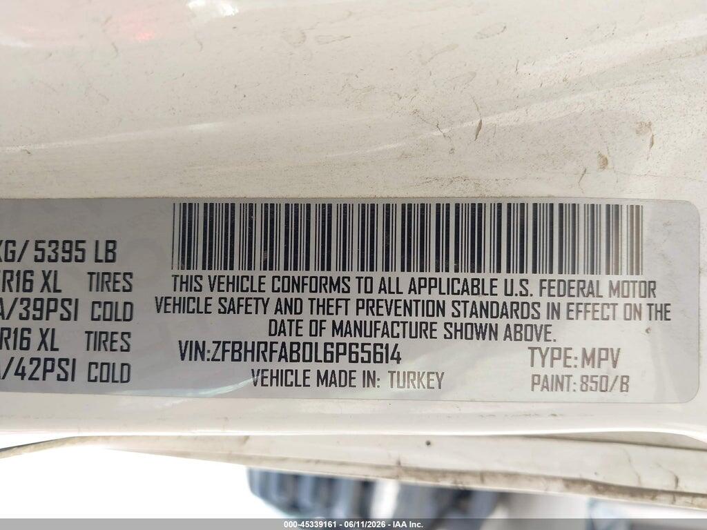 ZFBHRFAB0L6P65614 2020 RAM PROMASTER CITY photo no. 9
