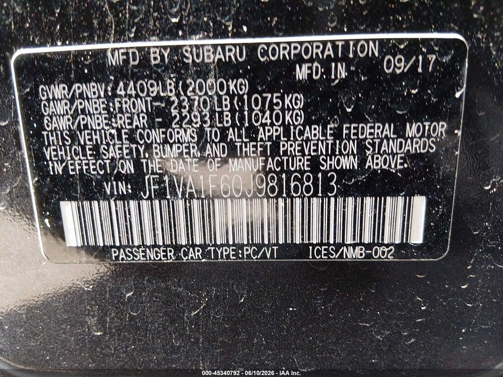 JF1VA1F60J9816813 2018 SUBARU WRX photo no. 9