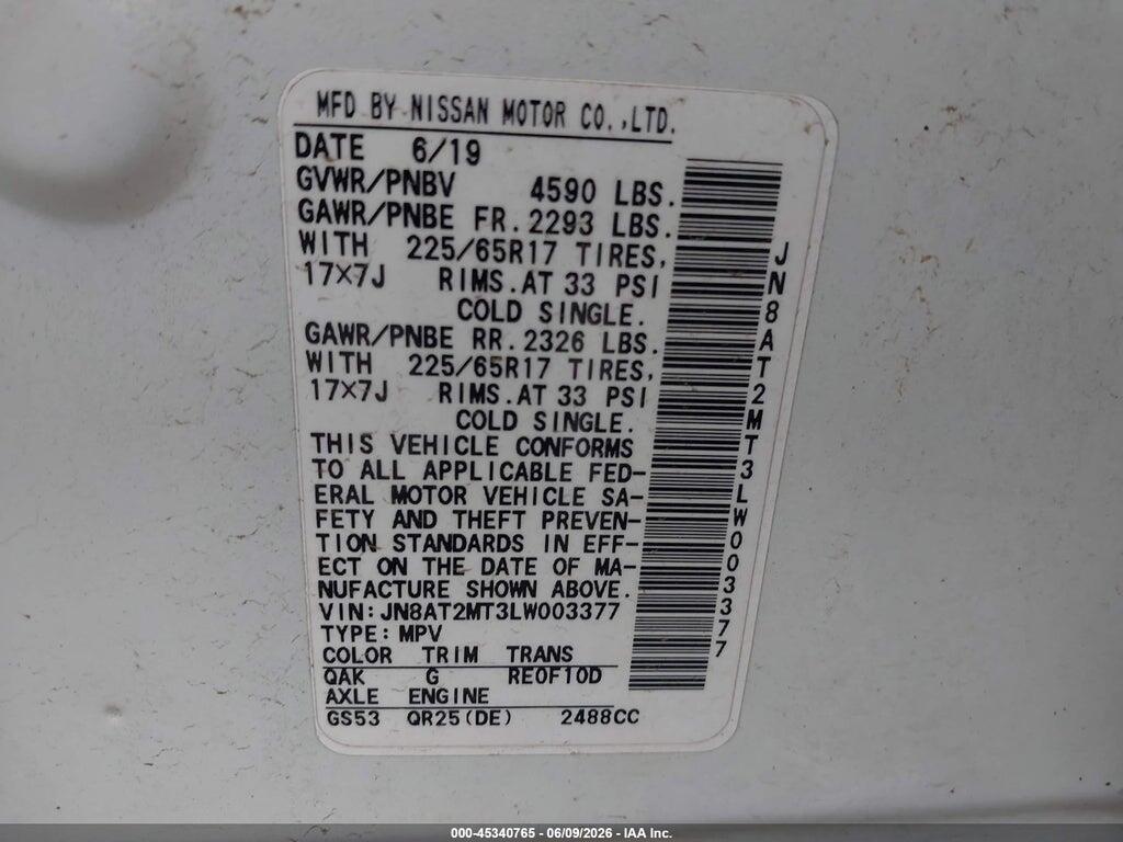 JN8AT2MT3LW003377 2020 NISSAN ROGUE photo no. 9