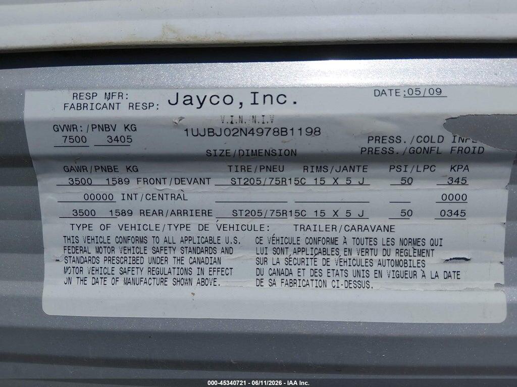 1UJBJ02N4978B1198 2009 JAYCO JAY FLIGHT 26 BH photo no. 9