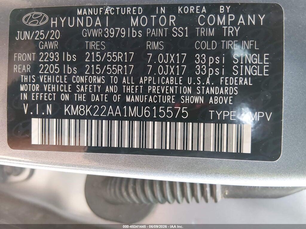 KM8K22AA1MU615575 2021 HYUNDAI KONA photo no. 9