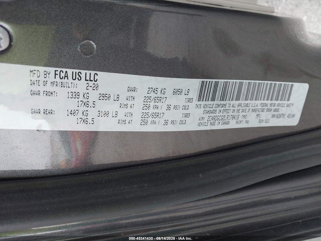 2C4RDGCG2LR170416 2020 DODGE GRAND CARAVAN photo no. 9