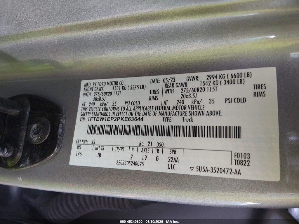 1FTEW1EP2PKE63644 2023 FORD F-150 photo no. 9