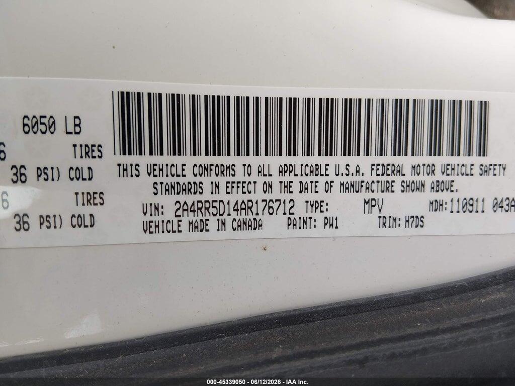 2A4RR5D14AR176712 2010 CHRYSLER TOWN & COUNTRY photo no. 9