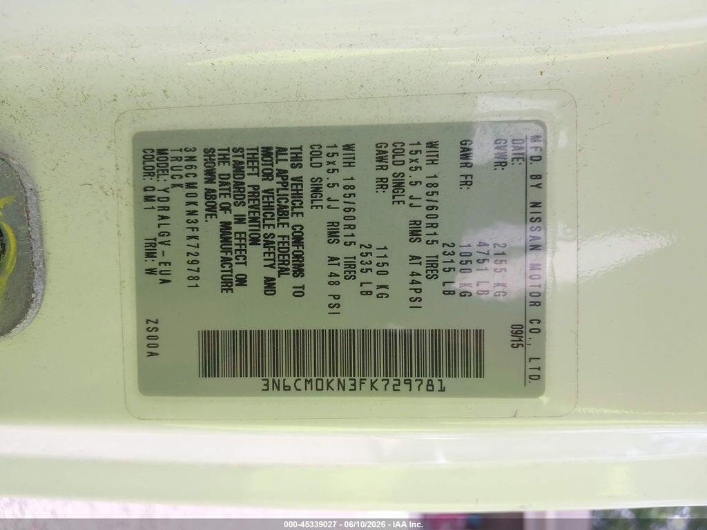 3N6CM0KN3FK729781 2015 NISSAN NV200 photo no. 9