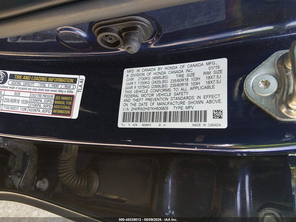 2HKRW2H97KH606809 2019 HONDA CR-V photo no. 9