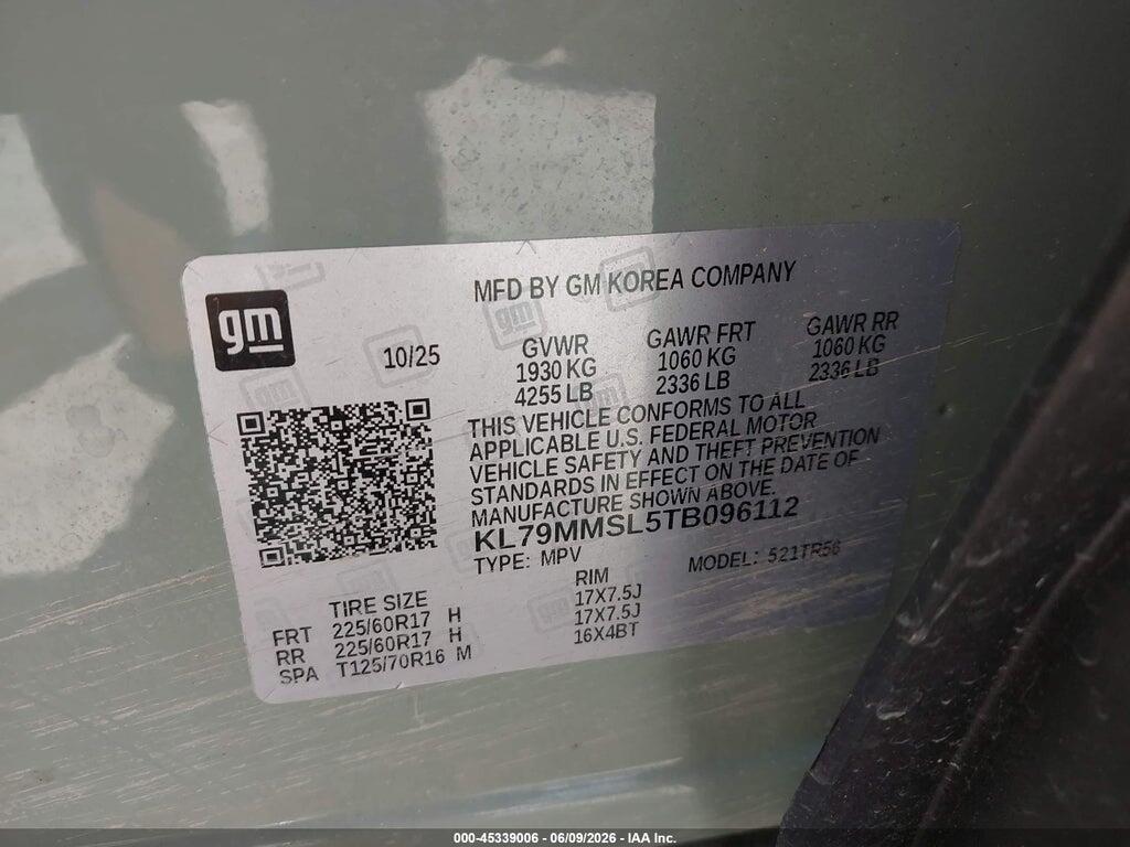 KL79MMSL5TB096112 2026 CHEVROLET TRAILBLAZER photo no. 9