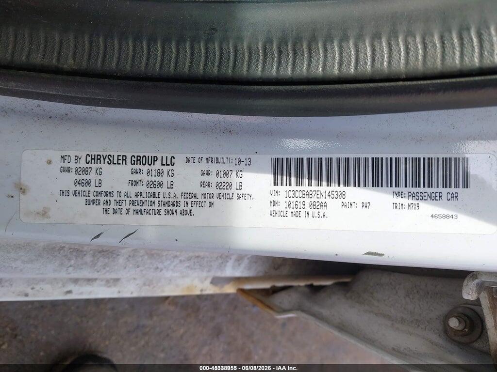1C3CCBAB7EN145308 2014 CHRYSLER 200 photo no. 9
