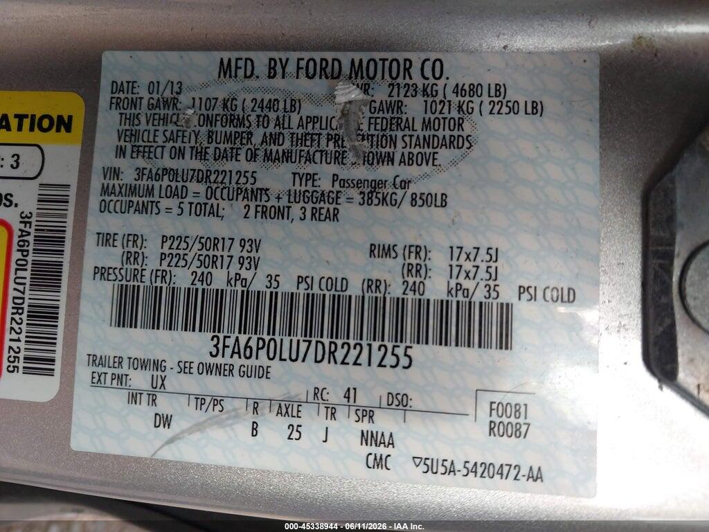 3FA6P0LU7DR221255 2013 FORD FUSION HYBRID photo no. 9