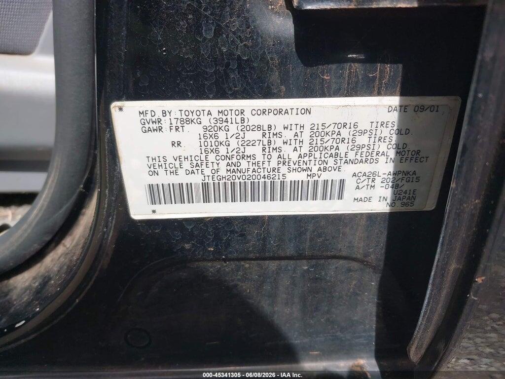 JTEGH20V020046215 2002 TOYOTA RAV4 photo no. 9