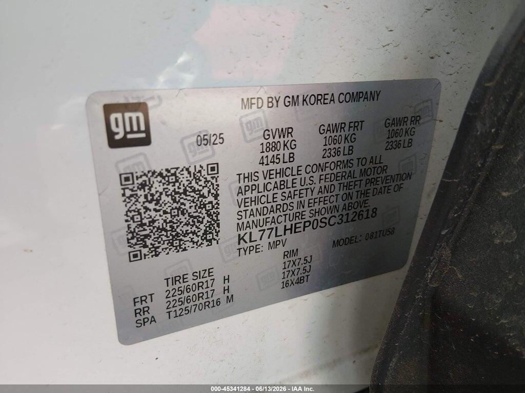 KL77LHEP0SC312618 2025 CHEVROLET TRAX photo no. 9