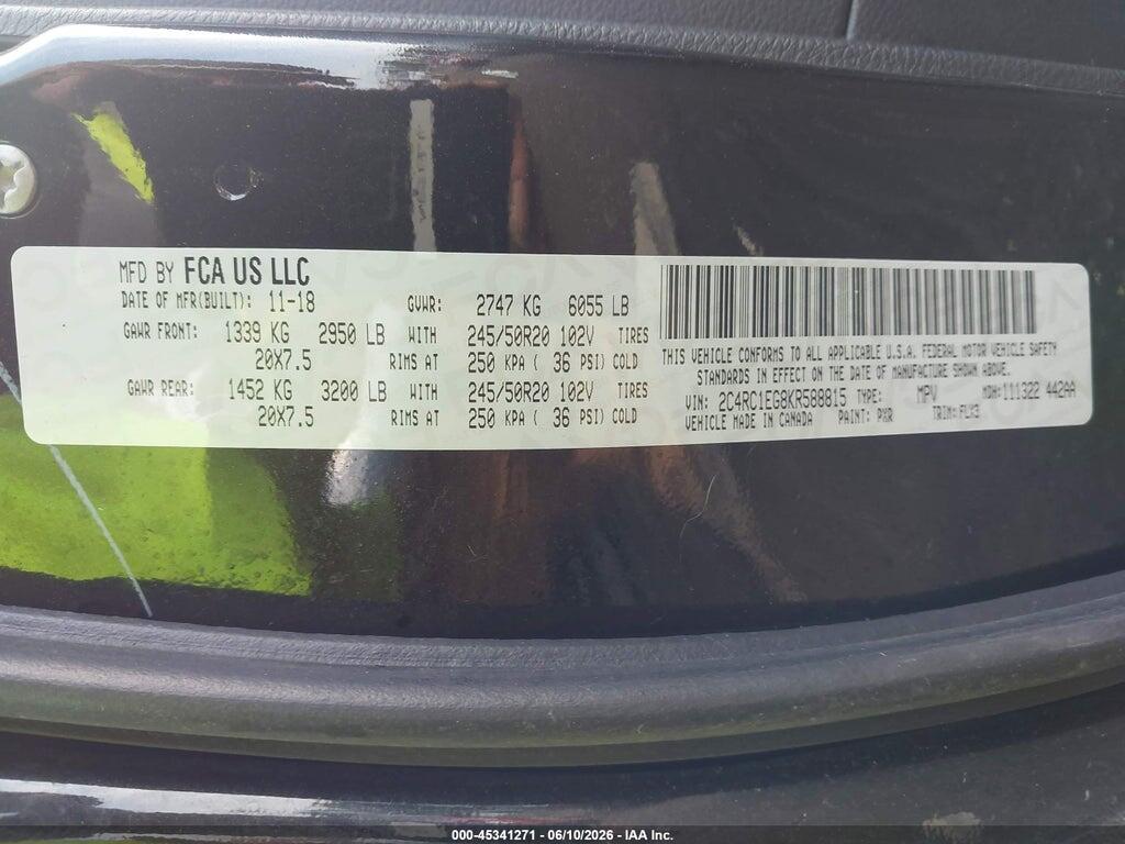 2C4RC1EG8KR588815 2019 CHRYSLER PACIFICA photo no. 9