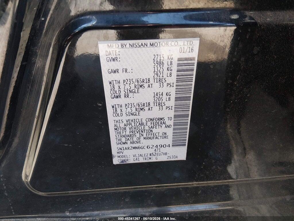 5N1AR2MN6GC624904 2016 NISSAN PATHFINDER photo no. 9