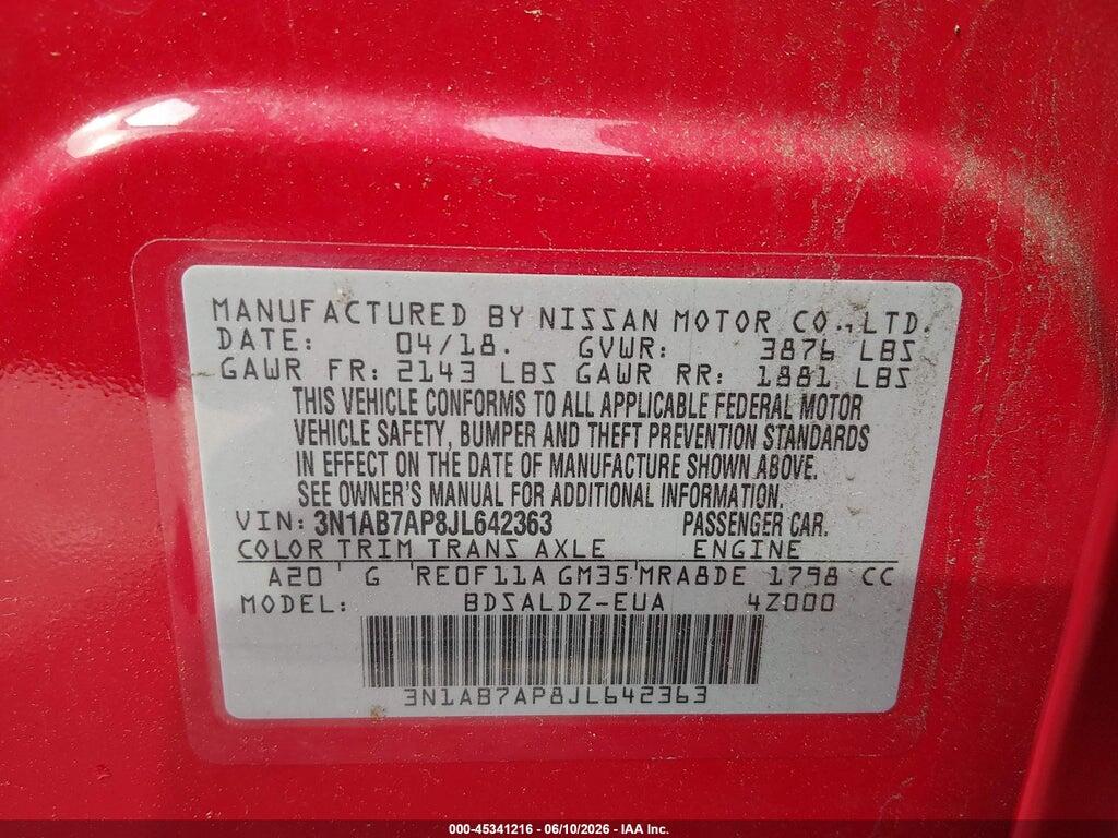 3N1AB7AP8JL642363 2018 NISSAN SENTRA photo no. 9