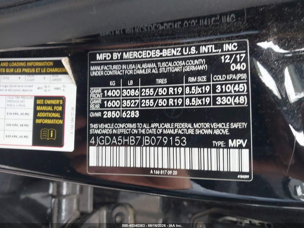 4JGDA5HB7JB079153 2018 MERCEDES-BENZ GLE 350 photo no. 9
