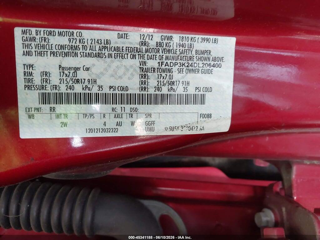 1FADP3K24DL206400 2013 FORD FOCUS photo no. 9
