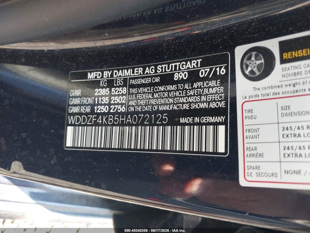 WDDZF4KB5HA072125 2017 MERCEDES-BENZ E 300 photo no. 9