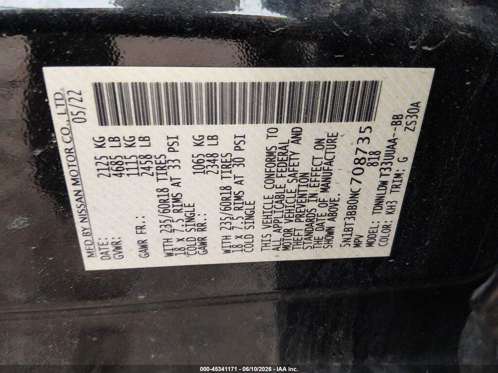 5N1BT3BB0NC708735 2022 NISSAN ROGUE photo no. 9