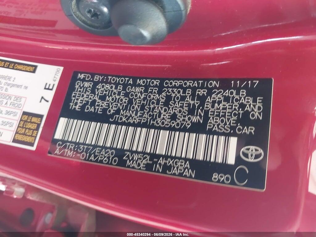 JTDKARFP1H3059079 2017 TOYOTA PRIUS PRIME photo no. 9