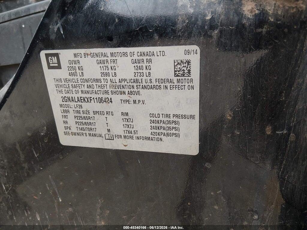 2GNALAEKXF1106424 2015 CHEVROLET EQUINOX photo no. 9