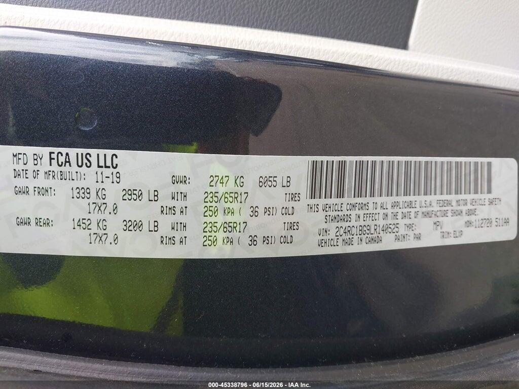 2C4RC1BG9LR140525 2020 CHRYSLER PACIFICA photo no. 9