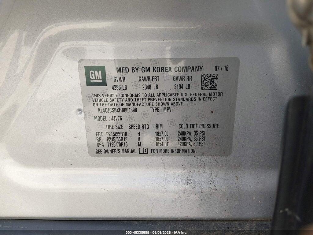 KL4CJCSBXHB004898 2017 BUICK ENCORE photo no. 9