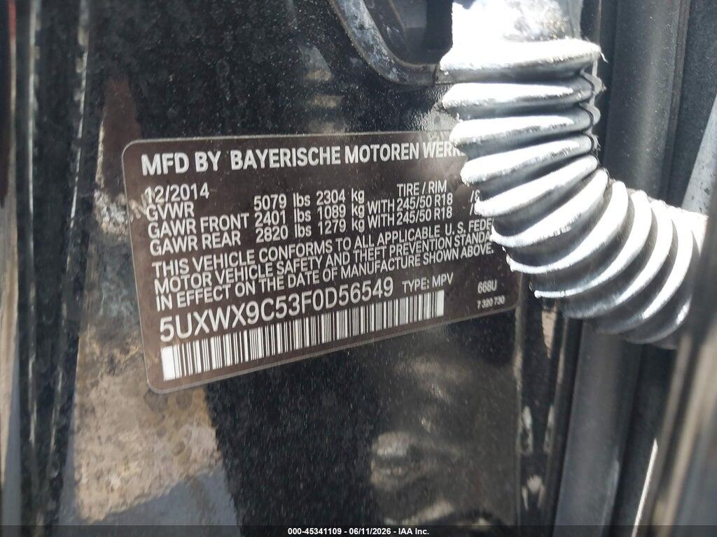 5UXWX9C53F0D56549 2015 BMW X3 photo no. 9