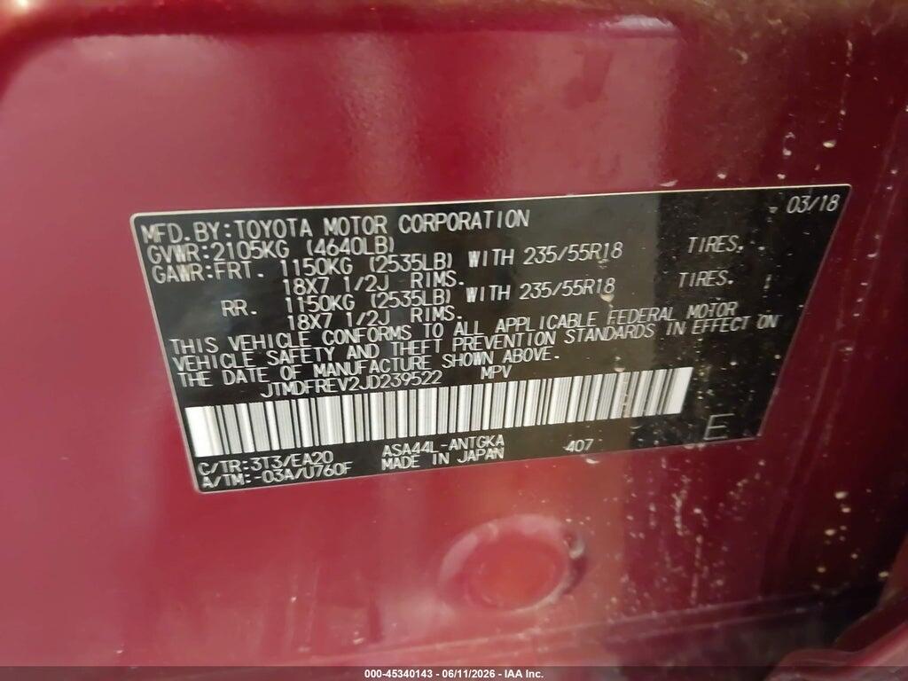JTMDFREV2JD239522 2018 TOYOTA RAV4 photo no. 9