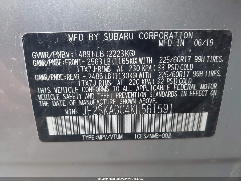 2019 SUBARU FORESTER PREMIUM — Фото 9 из 16
