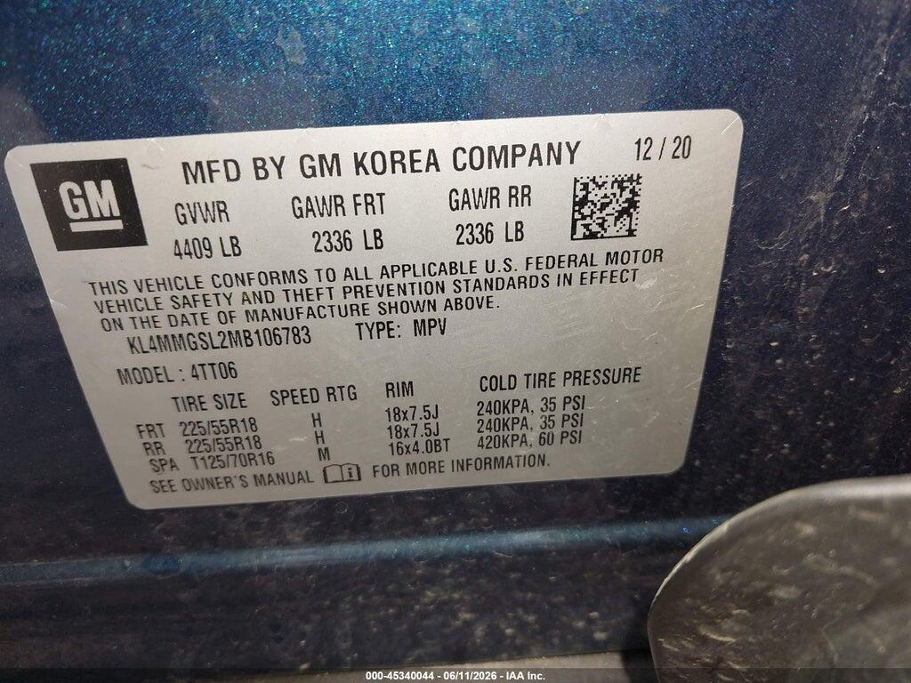 KL4MMGSL2MB106783 2021 BUICK ENCORE GX photo no. 9