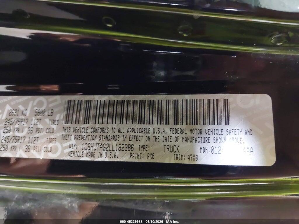 1C6HJTAG2LL182386 2020 JEEP GLADIATOR photo no. 9