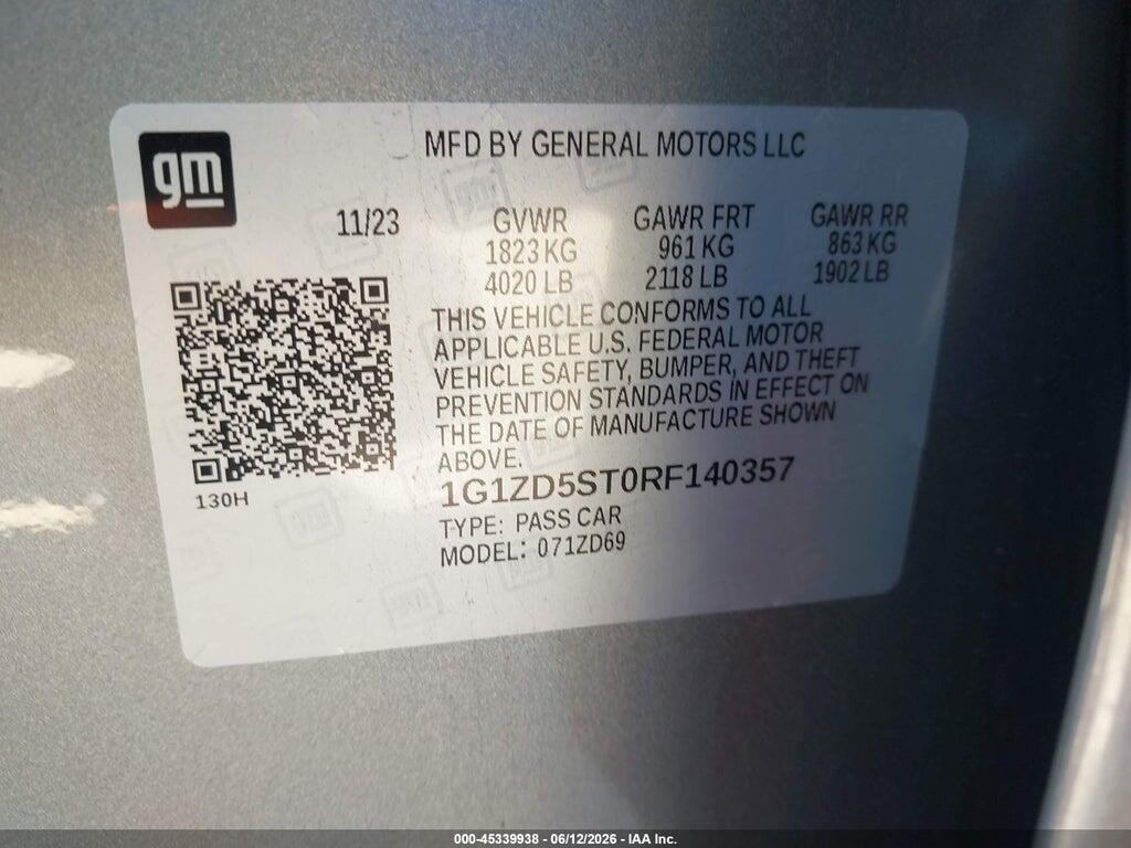 1G1ZD5ST0RF140357 2024 CHEVROLET MALIBU photo no. 9