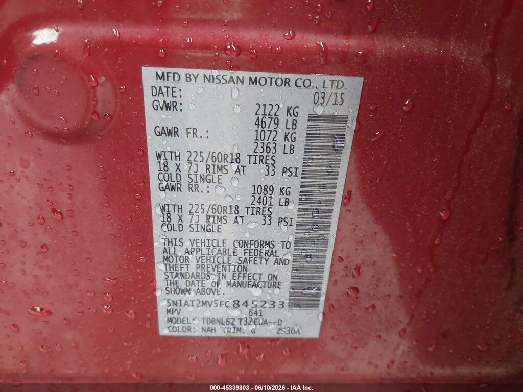 5N1AT2MV5FC845233 2015 NISSAN ROGUE photo no. 9