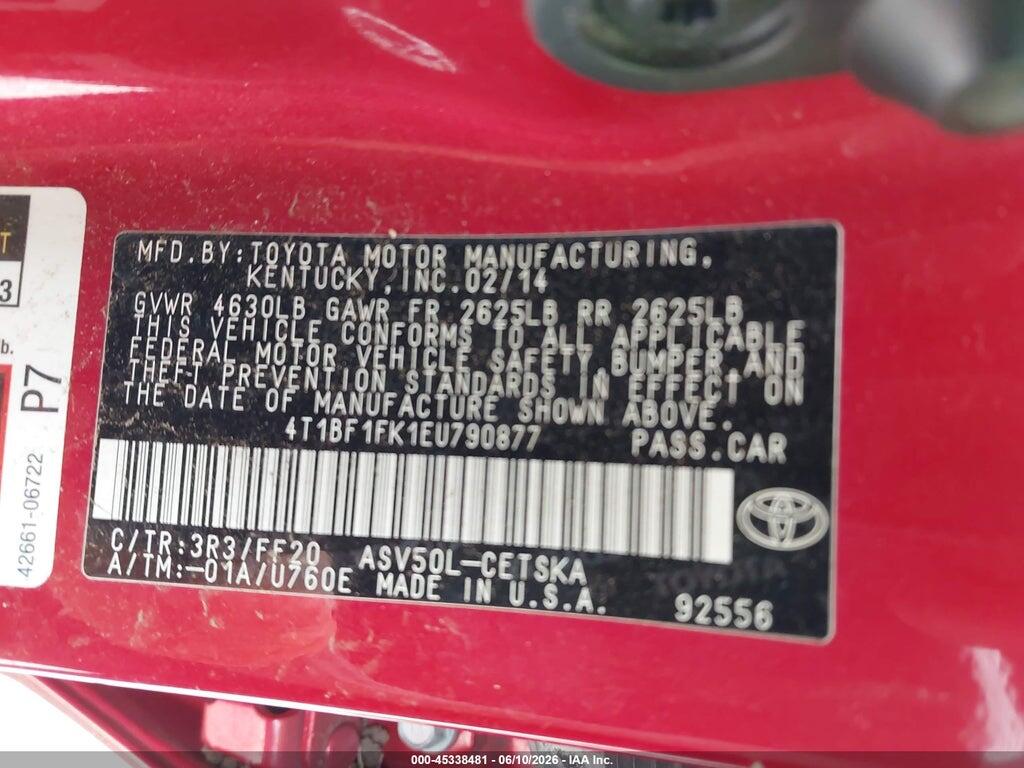4T1BF1FK1EU790877 2014 TOYOTA CAMRY photo no. 9