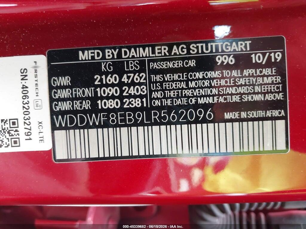 WDDWF8EB9LR562096 2020 MERCEDES-BENZ C 300 photo no. 9