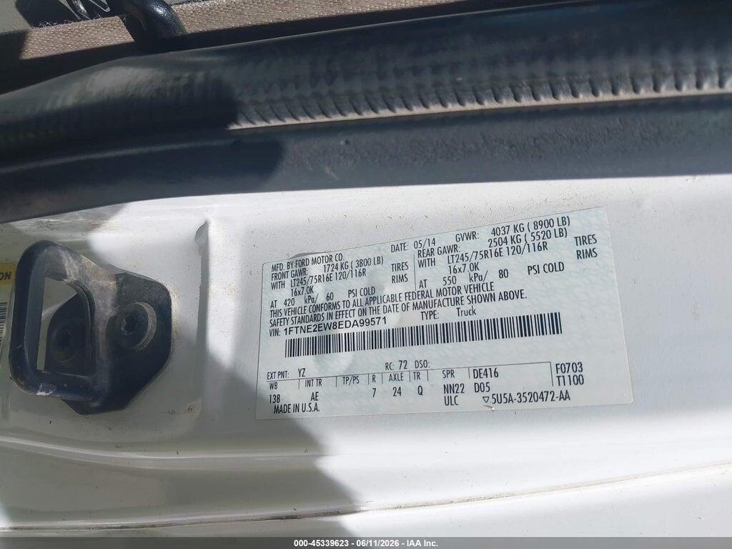 1FTNE2EW8EDA99571 2014 FORD E-250 photo no. 9