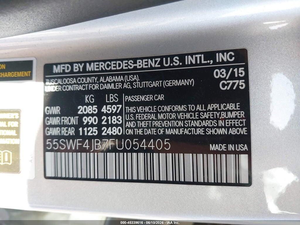 55SWF4JB7FU054405 2015 MERCEDES-BENZ C 300 photo no. 9