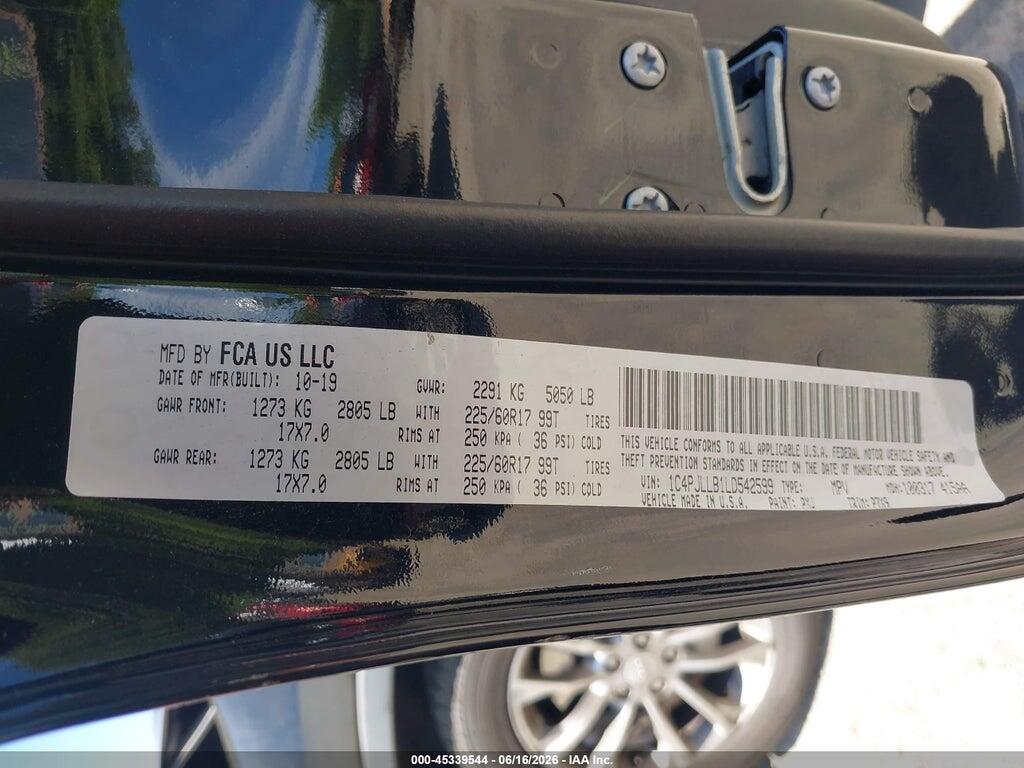 1C4PJLLB1LD542599 2020 JEEP CHEROKEE photo no. 9