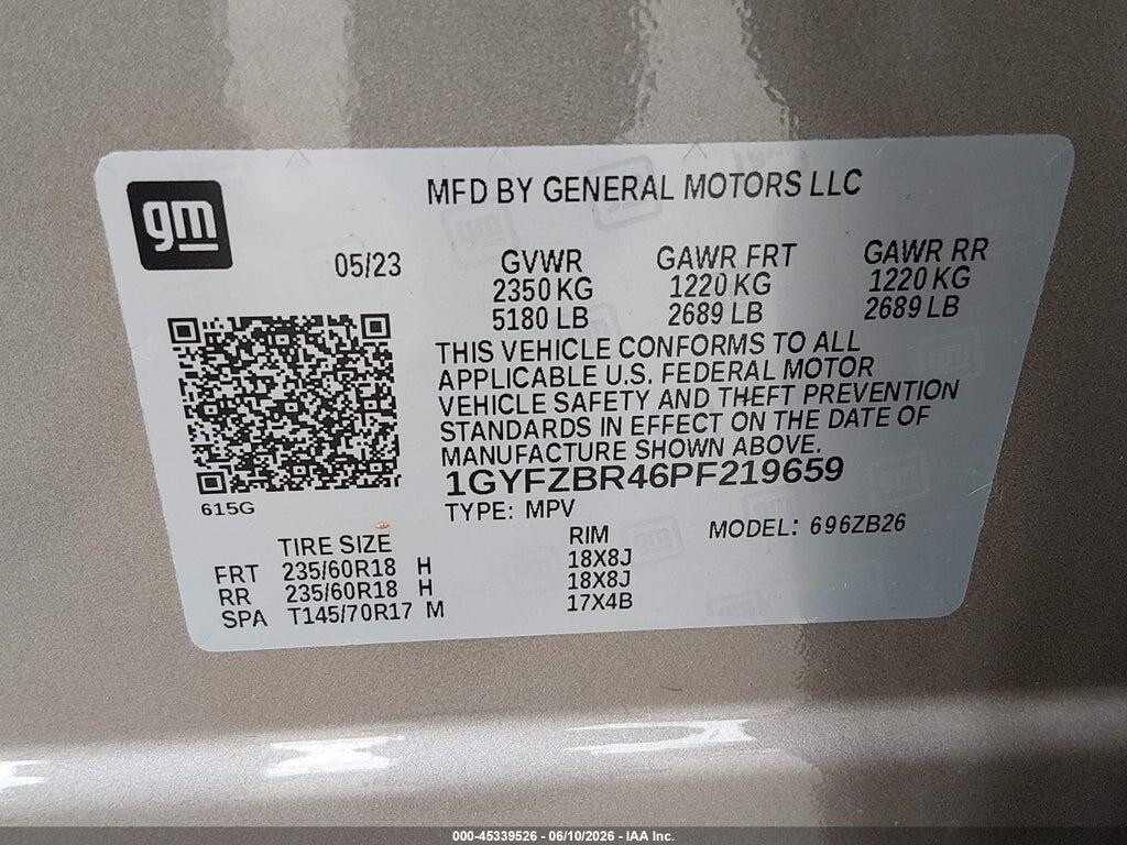 1GYFZBR46PF219659 2023 CADILLAC XT4 photo no. 9