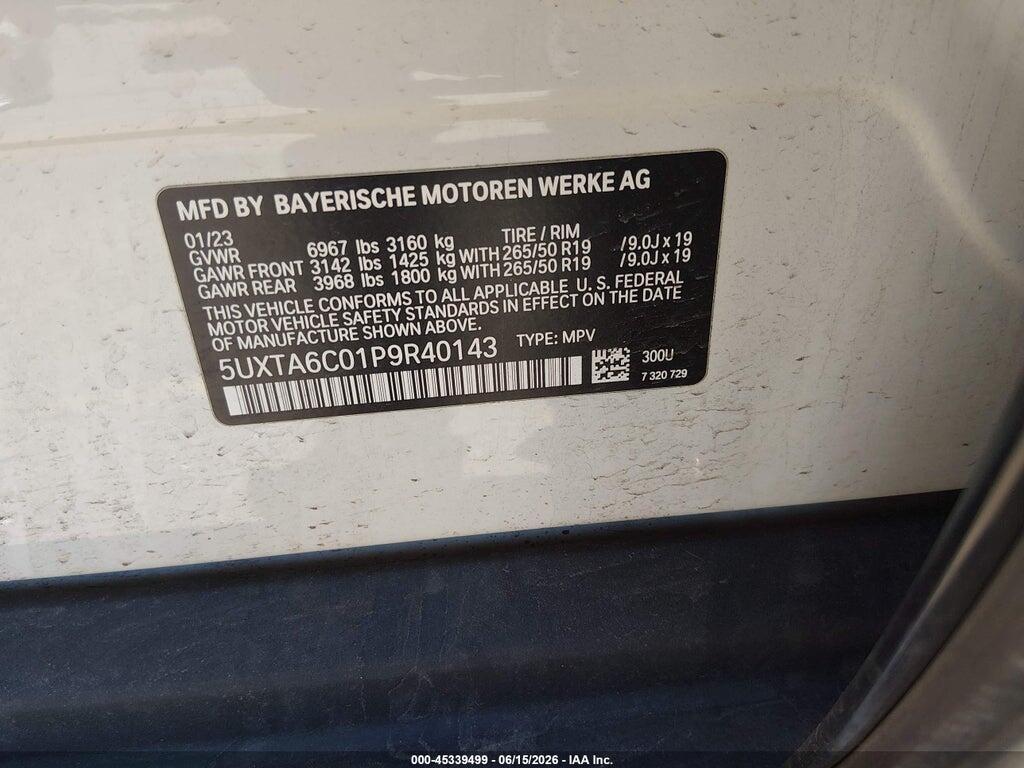 5UXTA6C01P9R40143 2023 BMW X5 PHEV photo no. 9