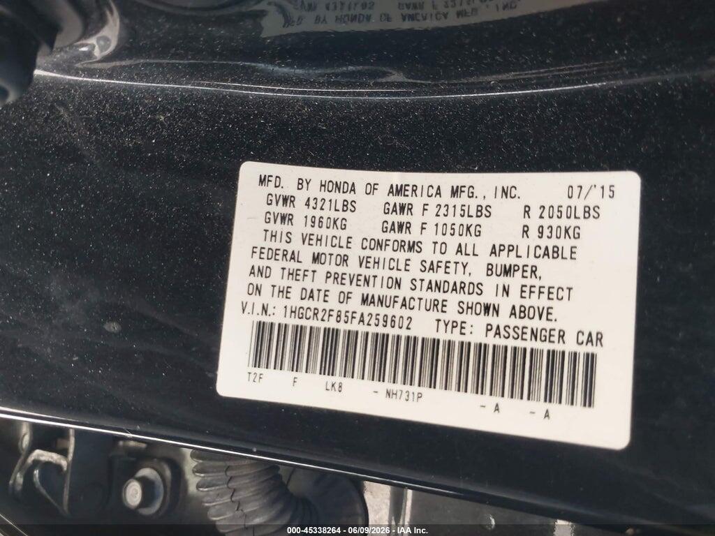1HGCR2F85FA259602 2015 HONDA ACCORD photo no. 9