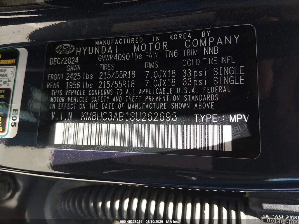 KM8HC3AB1SU262693 2025 HYUNDAI KONA photo no. 9