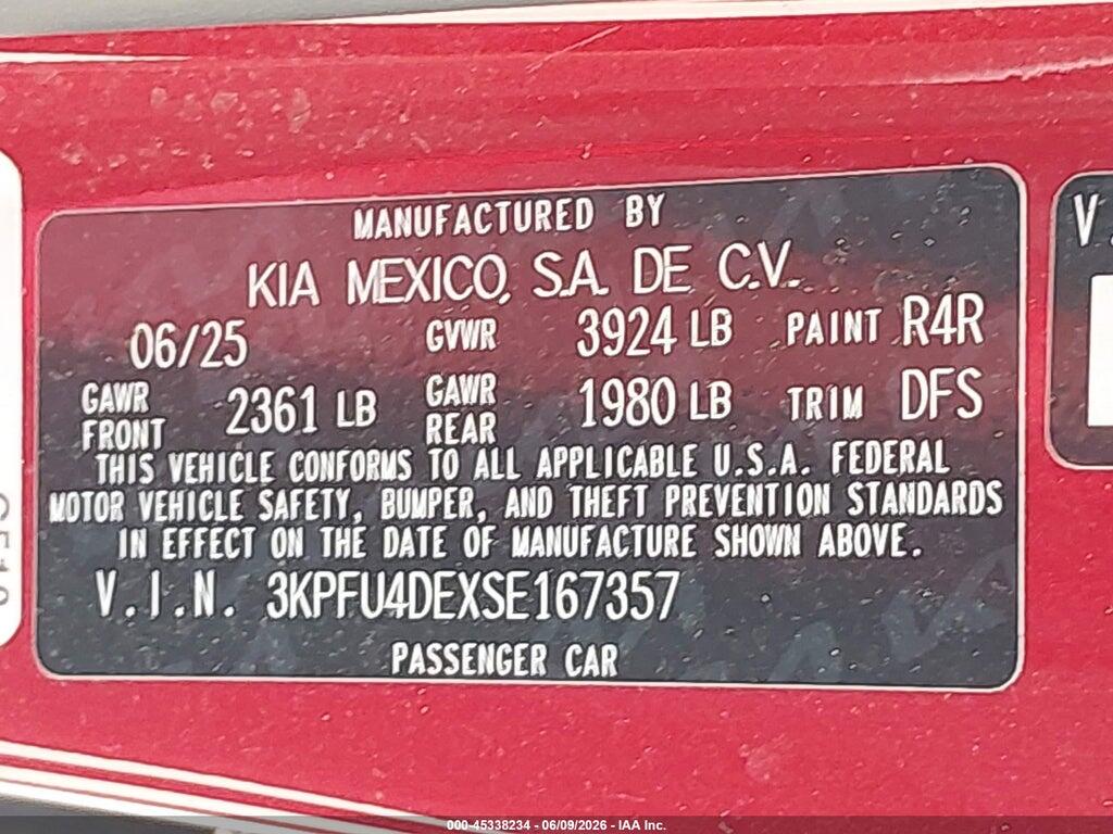 3KPFU4DEXSE167357 2025 KIA K4 photo no. 9