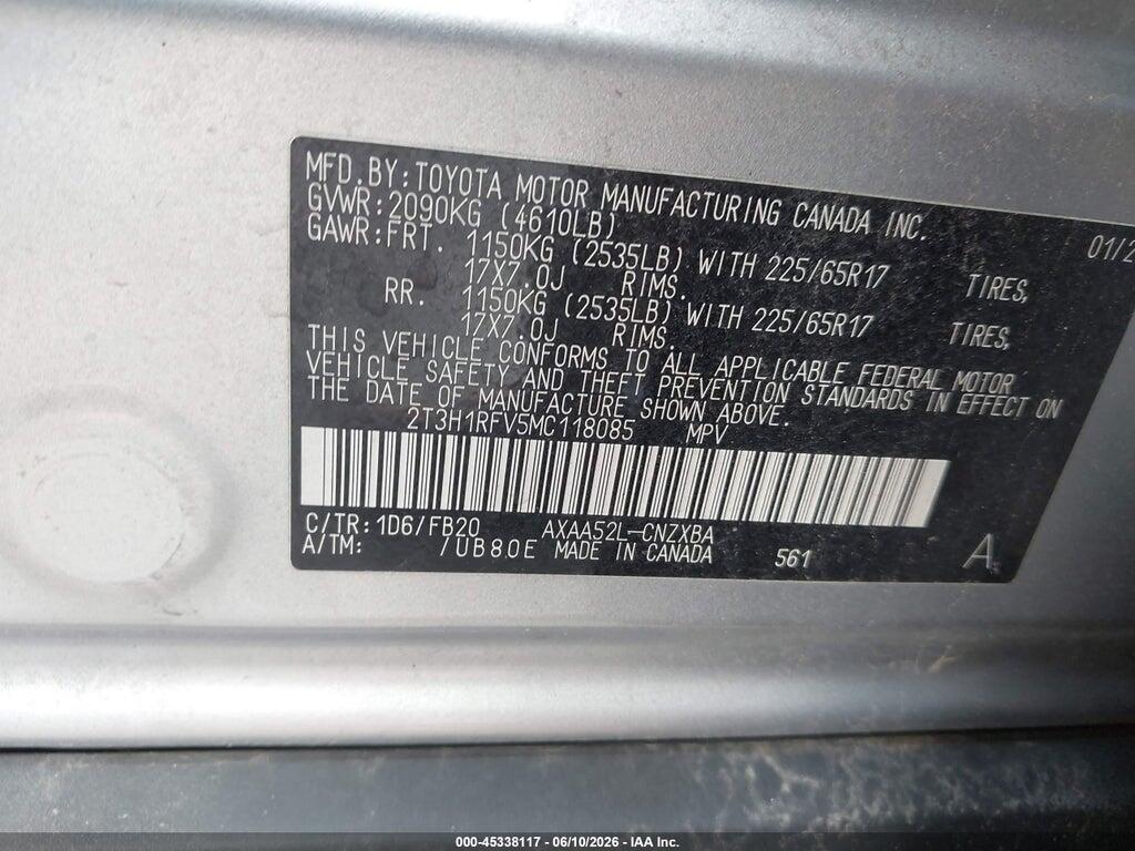 2T3H1RFV5MC118085 2021 TOYOTA RAV4 photo no. 9